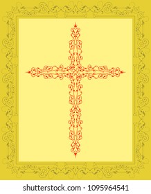 Christian Cross Design Vector Art
