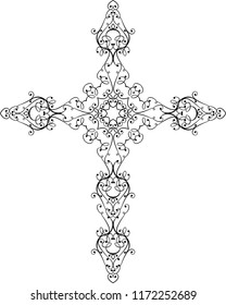 Christian Cross Design Vector Art