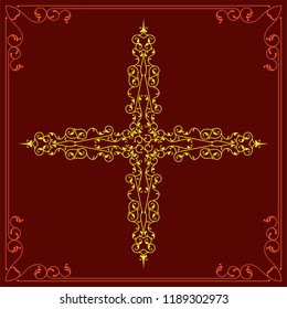 Christian Cross Design Vector Art