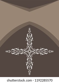 Arte de vectores de diseño cruzado cristiano