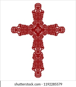 Christian Cross Design Vector Art