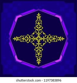 Christian Cross Design Vector Art Illustration