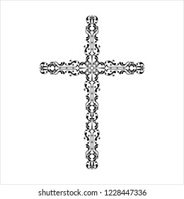 Christian Cross Design Vector Art Illustration