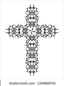 Christian Cross Design Vector Art Illustration