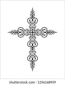 Christian Cross Design Vector Art Illustration