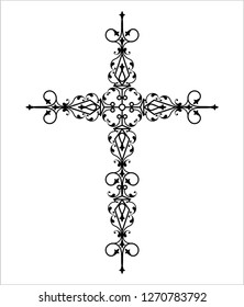 Christian Cross Design Vector Art Illustration