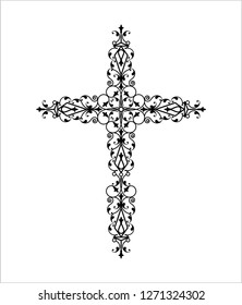 Christian Cross Design Vector Art Illustration