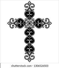 Christian Cross Design Vector Art