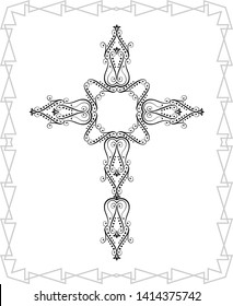 Christian Cross Design Vector Art Illustration