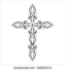 Christian Cross Design Vector Art Illustration