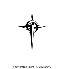 Christian Cross Design Vector Art Illustration