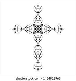 Christian Cross Design Vector Art Illustration