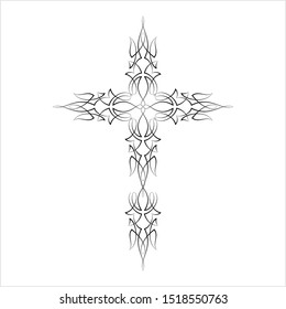 Christian Cross Design Vector Art Illustration