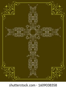 Christian Cross Design Vector Art