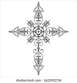 Christian Cross Design Vector Art Illustration