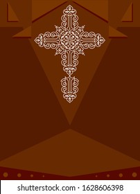 Christian Cross Design Vector Art Illustration