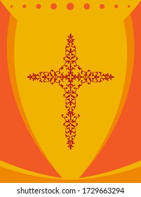 Christian Cross Design Vector Art Illustration