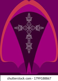 Christian Cross Design Vector Art Illustration