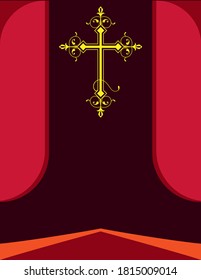 Christian Cross Design Vector Art Illustration