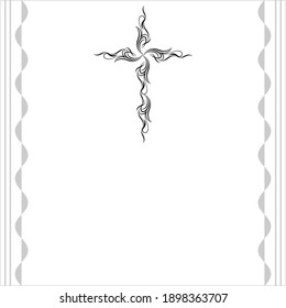 Christian Cross Design Vector Art Illustration