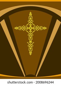 Christian Cross Design Vector Art Illustration