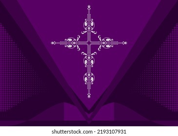 Christian Cross Design Vector Art Illustration