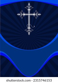 Christian Cross Design Vector Art Illustration