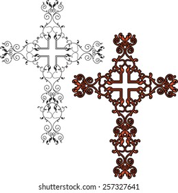 Christian Cross Design Vector Art