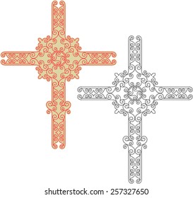 Christian Cross Design Vector Art