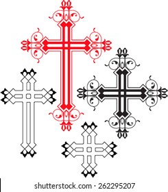 Christian Cross Design Vector Art