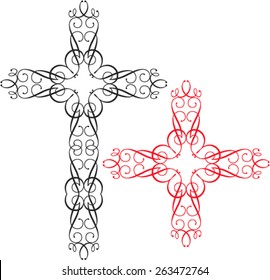Christian Cross Design Vector Art