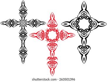 Christian Cross Design Vector Art