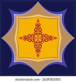 Christian Cross Design Vector Art Illustration