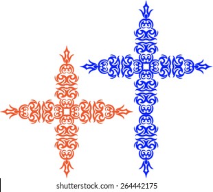 Christian Cross Design Vector Art