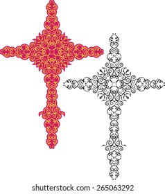 Arte de vectores de diseño cruzado cristiano