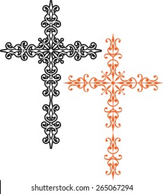 Christian Cross Design Vector Art