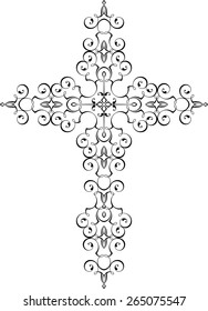 Christian Cross Design Vector Art