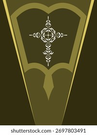 Christian Cross Design Vetor Arte Ilustração