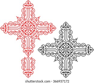 Christian Cross Design Vector Art