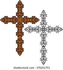 Christian Cross Design Vector Art