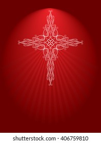 Christian Cross Design Vector Art