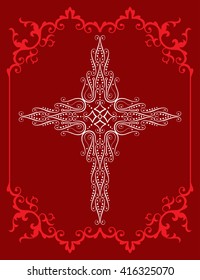 Christian Cross Design Vector Art