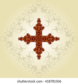 Christian Cross Design Vector Art