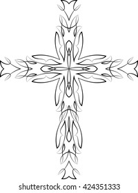 Christian Cross Design Vector Art