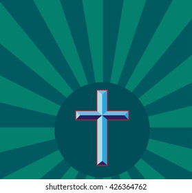 Christian Cross Design Vector Art