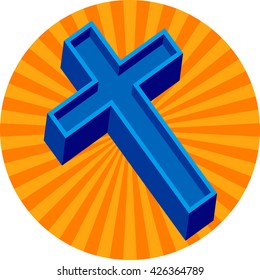 Christian Cross Design Vector Art