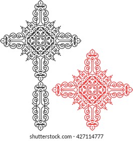 Christian Cross Design Vector Art