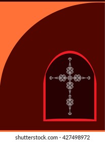 Christian Cross Design Vector Art