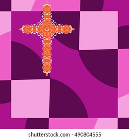 Christian Cross Design Vector Art