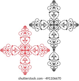 Christian Cross Design Vector Art